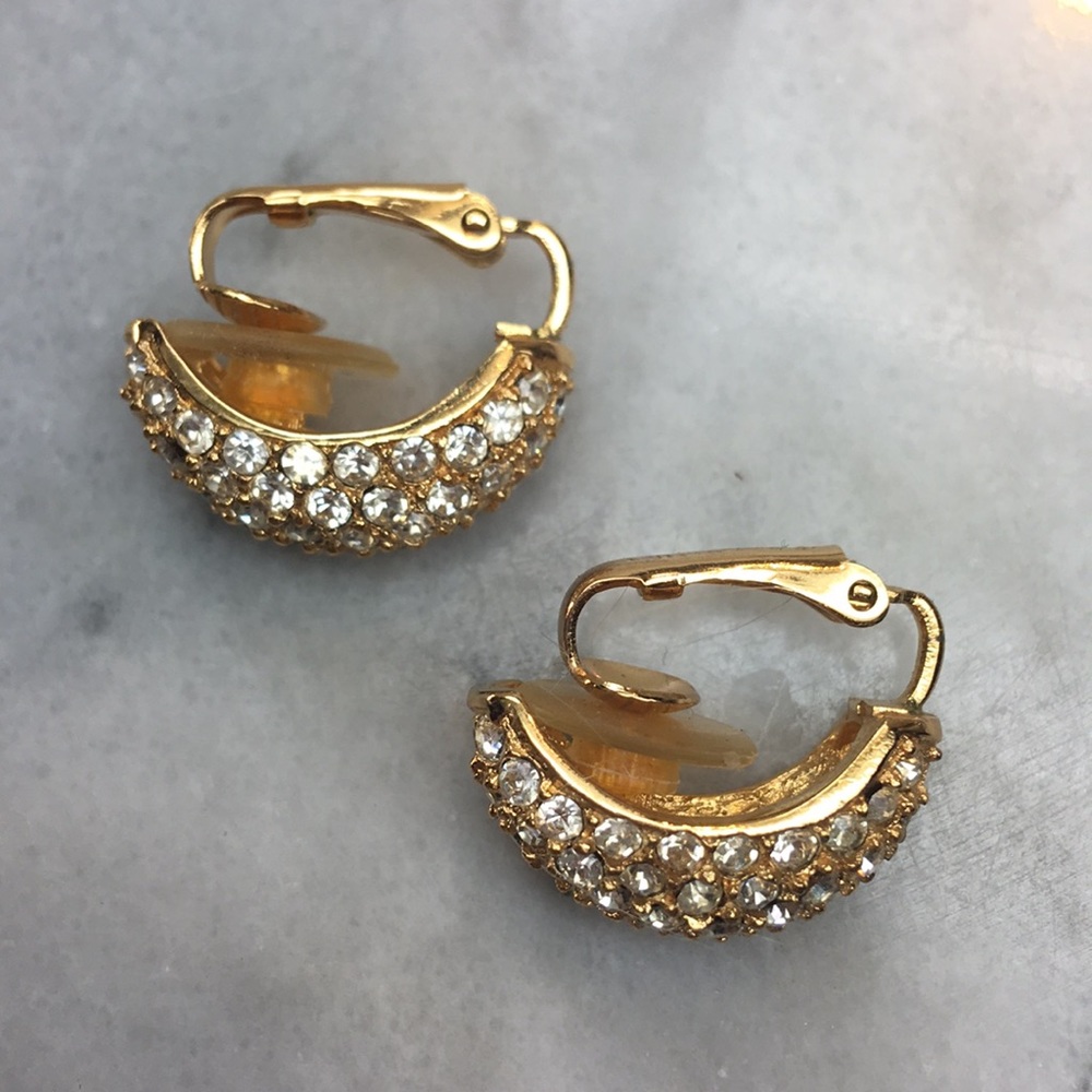 ⚜️ Vintage Christian Dior© Clear Crystal Earrings - Picture 11 of 16